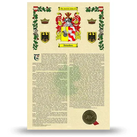 Heineken Armorial History with Coat of Arms