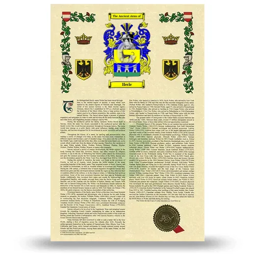 Herle Armorial History with Coat of Arms