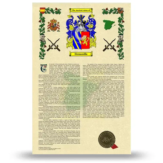 Hermosilla Armorial History with Coat of Arms