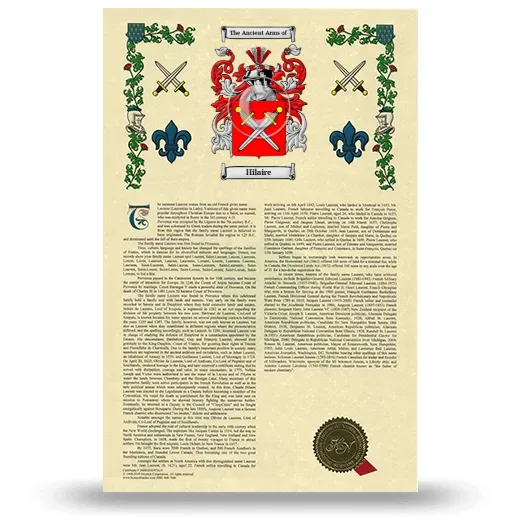 Hilaire Armorial History with Coat of Arms