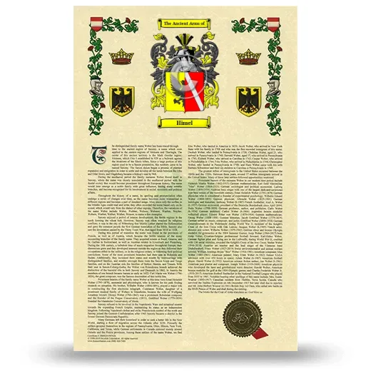 Himel Armorial History with Coat of Arms