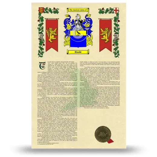 Horde Armorial History with Coat of Arms
