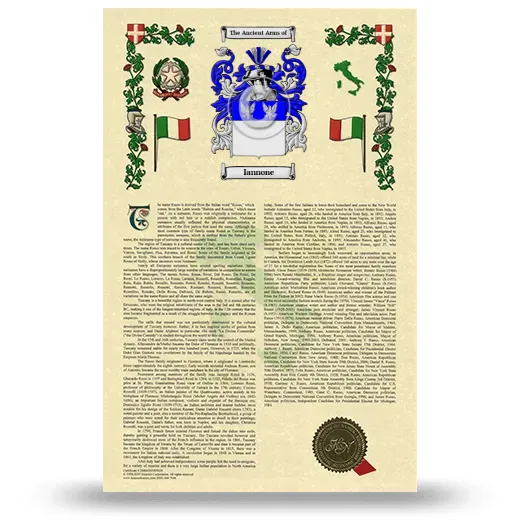 Iannone Armorial History with Coat of Arms