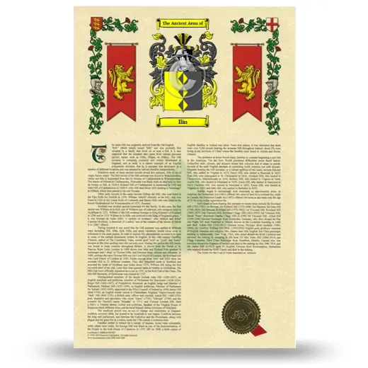 Ilin Armorial History with Coat of Arms