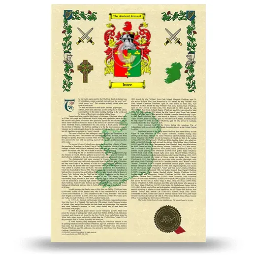 Intee Armorial History with Coat of Arms