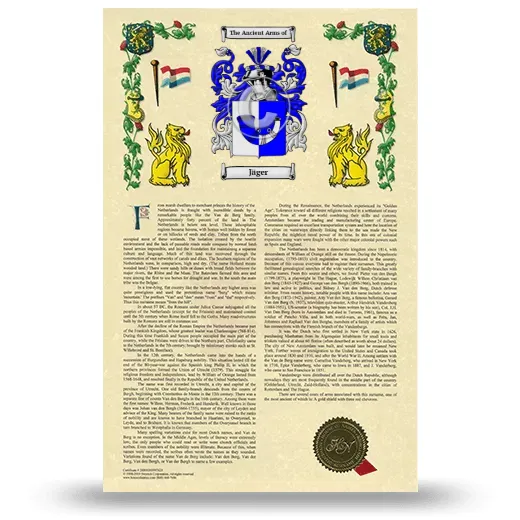 Jäger Armorial History with Coat of Arms