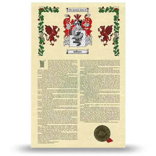 Jeffryes Armorial History with Coat of Arms