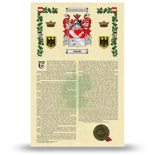Jelinski Armorial History with Coat of Arms