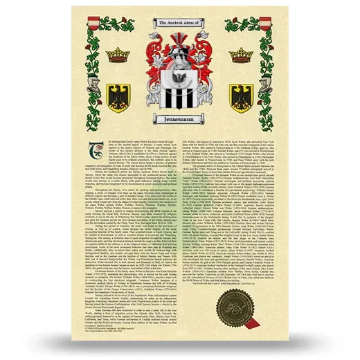 Jennemann Armorial History with Coat of Arms