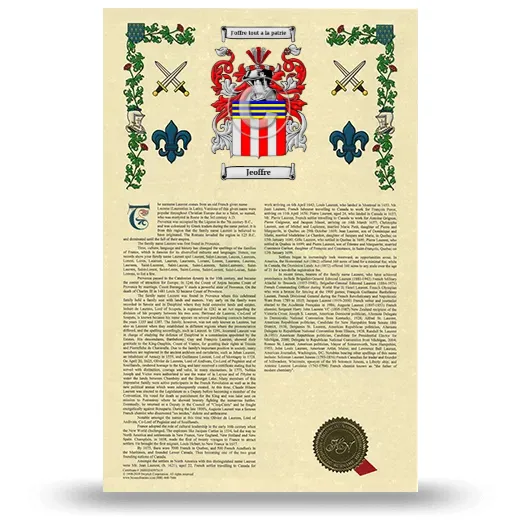 Jeoffre Armorial History with Coat of Arms