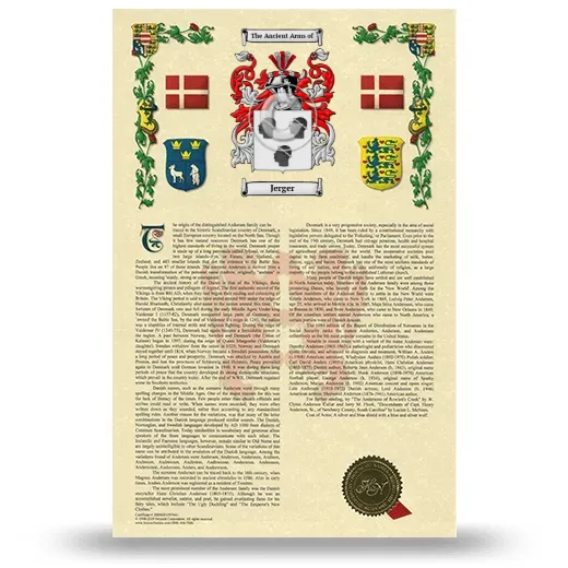 Jerger Armorial History with Coat of Arms