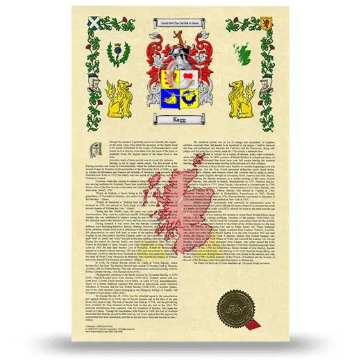 Kagg Armorial History with Coat of Arms