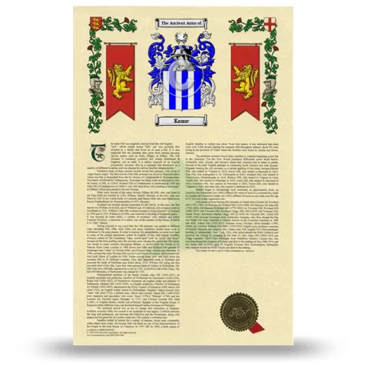 Kame Armorial History with Coat of Arms