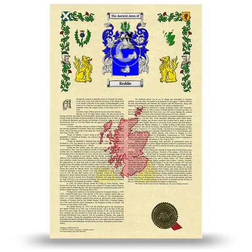 Keddie Armorial History with Coat of Arms