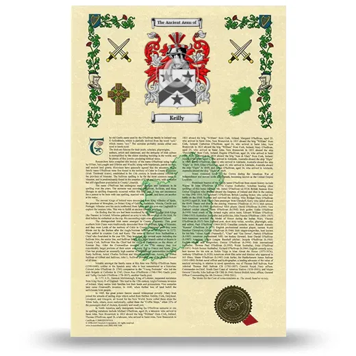 Keilly Armorial History with Coat of Arms