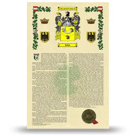 Kelor Armorial History with Coat of Arms