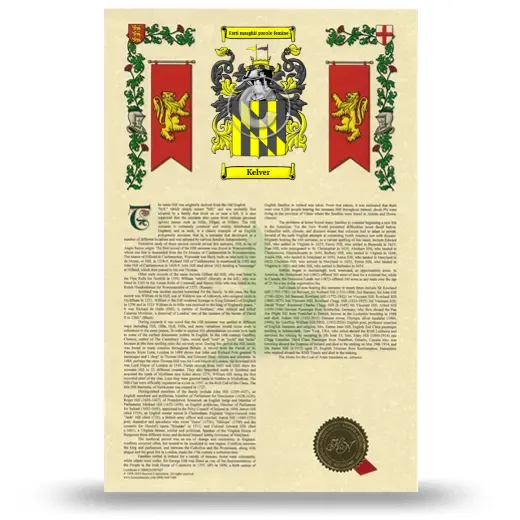 Kelver Armorial History with Coat of Arms