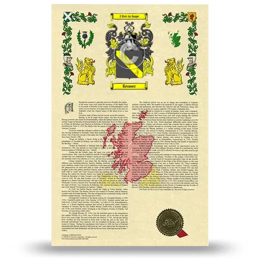 Kenner Armorial History with Coat of Arms