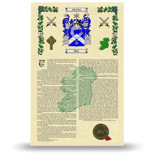 Kerr Armorial History with Coat of Arms