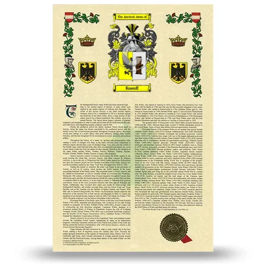 Knauff Armorial History with Coat of Arms