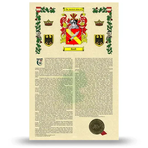 Kraft Armorial History with Coat of Arms
