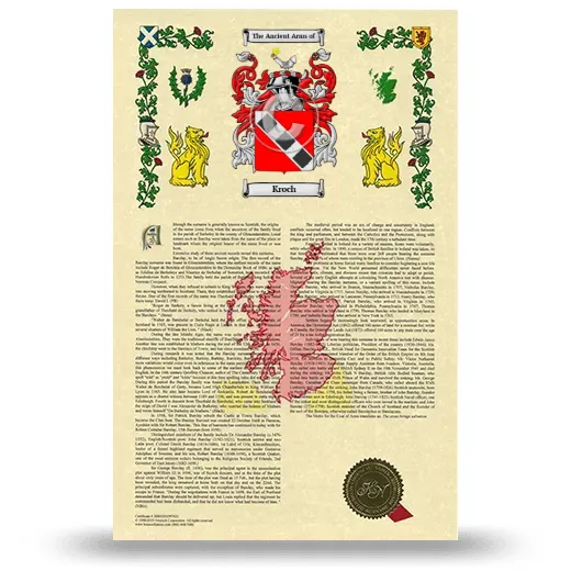 Kroch Armorial History with Coat of Arms
