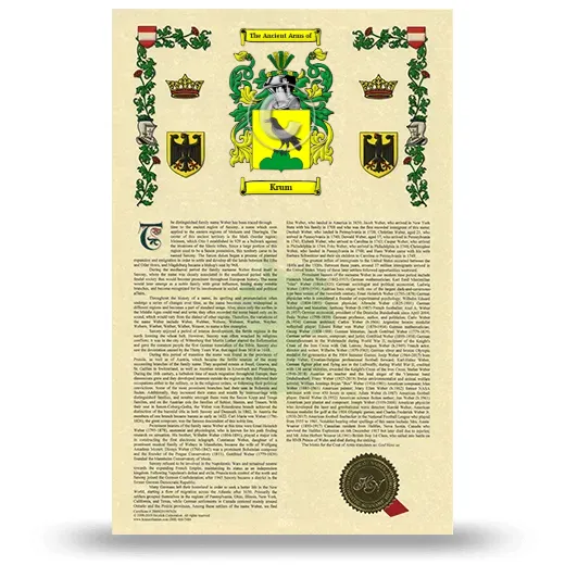 Krum Armorial History with Coat of Arms