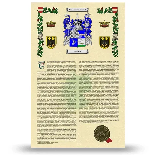 Kuhle Armorial History with Coat of Arms