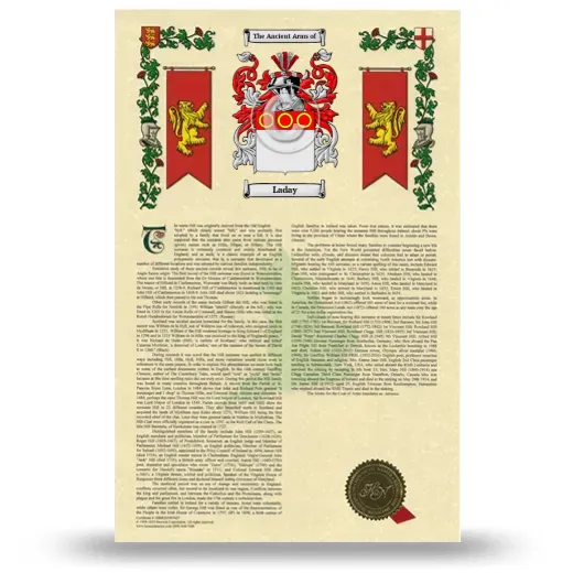 Laday Armorial History with Coat of Arms