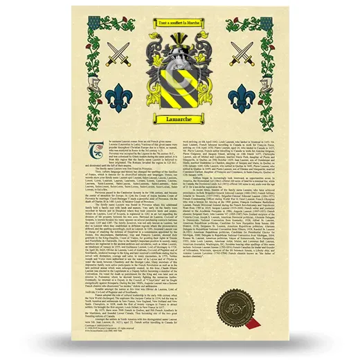 Lamarche Armorial History with Coat of Arms
