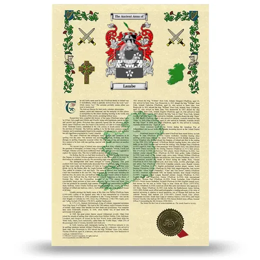 Lambe Armorial History with Coat of Arms