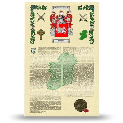 Lankin Armorial History with Coat of Arms
