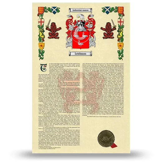Leishman Armorial History with Coat of Arms