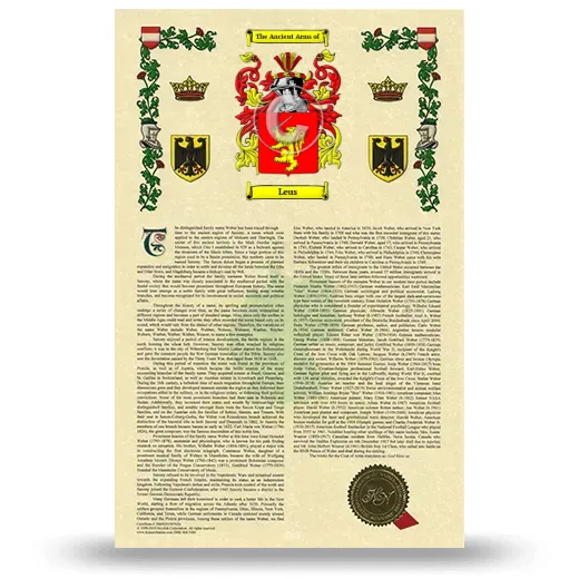 Leus Armorial History with Coat of Arms