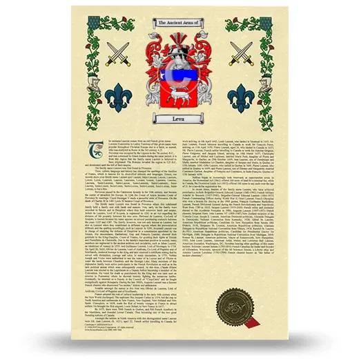 Leva Armorial History with Coat of Arms