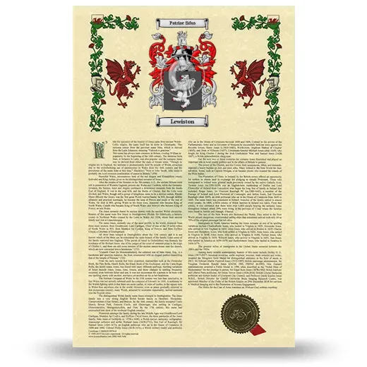 Lewiston Armorial History with Coat of Arms