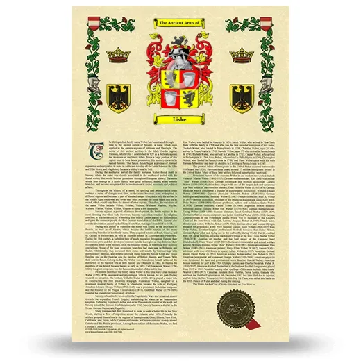 Liske Armorial History with Coat of Arms