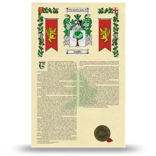 Londry Armorial History with Coat of Arms