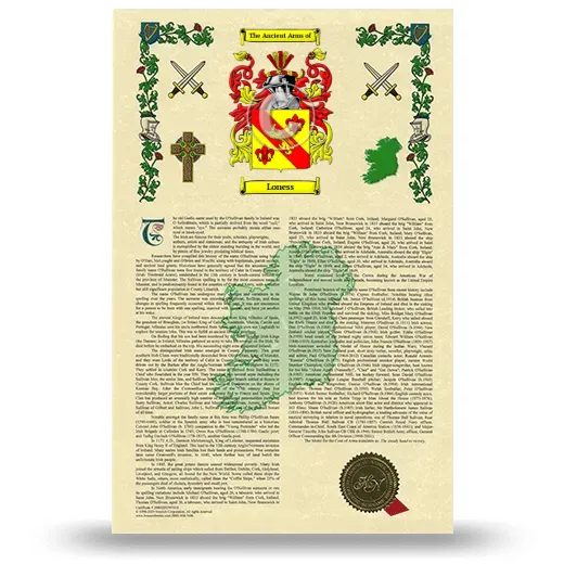 Loness Armorial History with Coat of Arms
