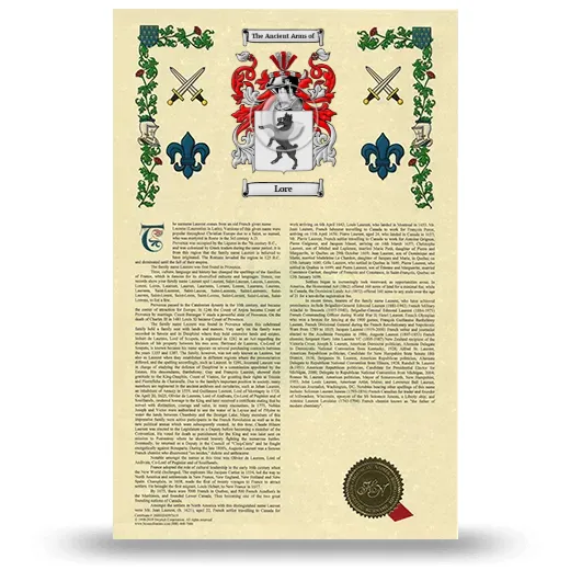 Lore Armorial History with Coat of Arms