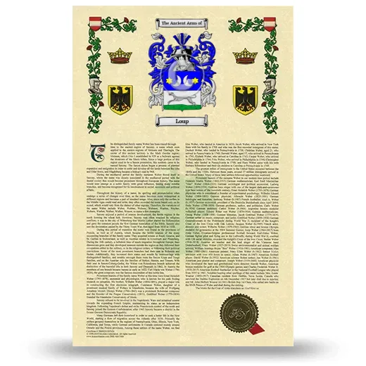 Loup Armorial History with Coat of Arms