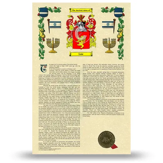Low Armorial History with Coat of Arms