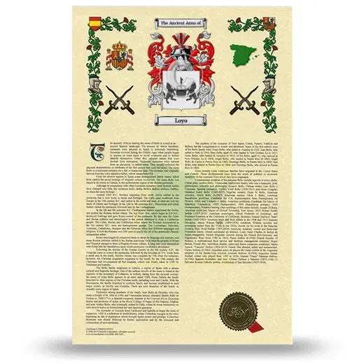 Loyo Armorial History with Coat of Arms