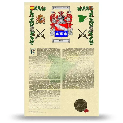 Luca Armorial History with Coat of Arms