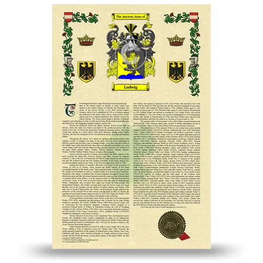 Ludwig Armorial History with Coat of Arms