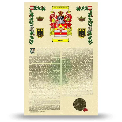 Luera Armorial History with Coat of Arms