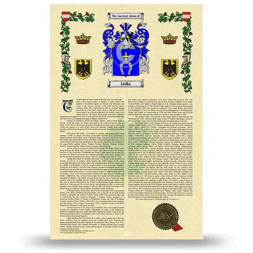 Lulka Armorial History with Coat of Arms