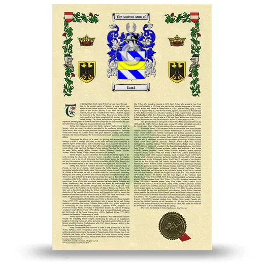 Lust Armorial History with Coat of Arms