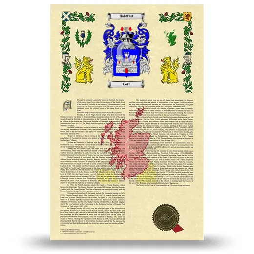 Lutt Armorial History with Coat of Arms