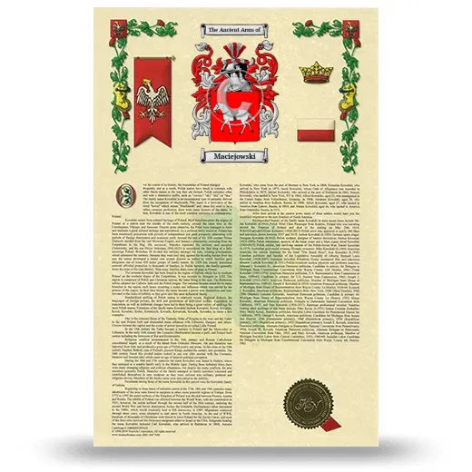 Maciejowski Armorial History with Coat of Arms